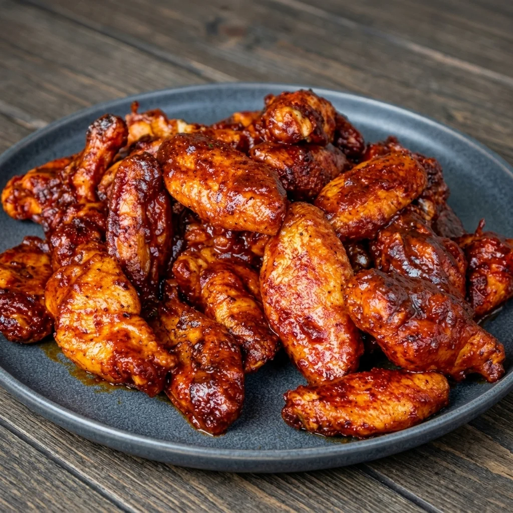 Crispy chicken wings with hot sauce from Kings Pizza And Wings near John Street South, Hamilton