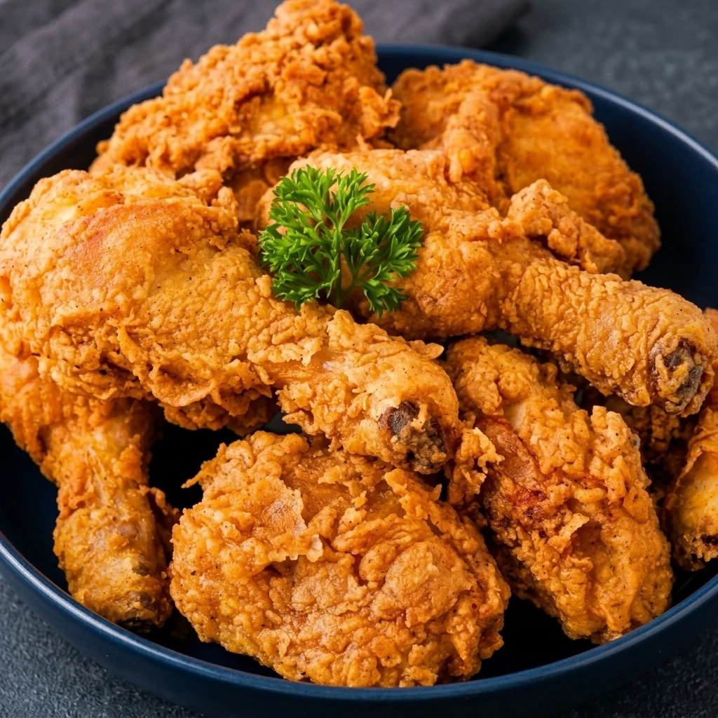 Golden crispy fried chicken from Kings Pizza And Wings near Gore Park, Hamilton